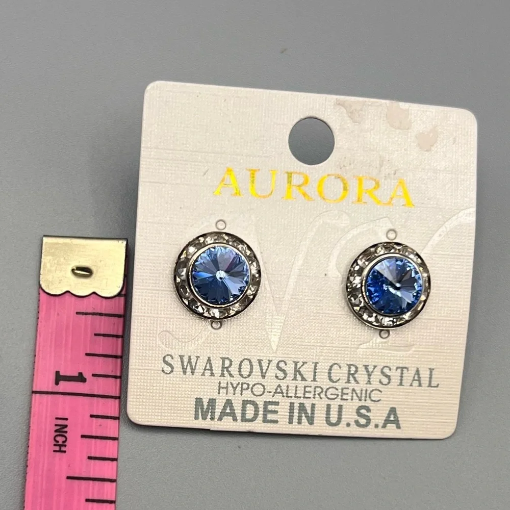 Swarovski Hypo-Allergenic Silver and Blue Earrings